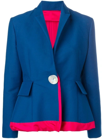 Shop Marni Women's  Blue Cotton Blazer