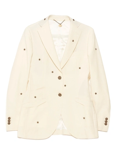 Shop Maurizio Miri M Au Rizio Miri Women's  Beige Other Materials Blazer