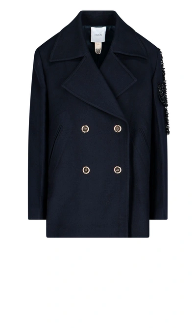 Shop Patou Women's  Blue Wool Coat