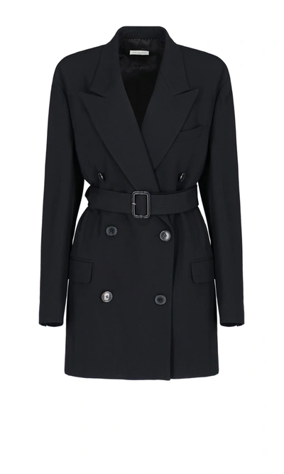 Shop Dries Van Noten Women's  Black Wool Trench Coat