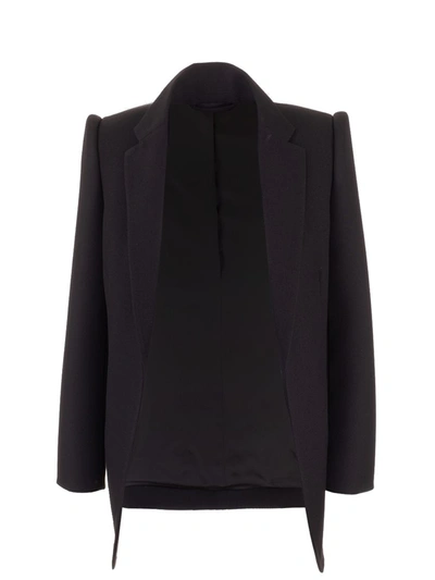 Shop Balenciaga Women's  Black Wool Blazer