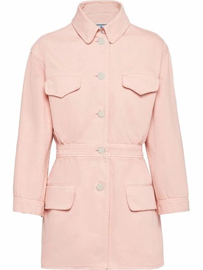 Shop Prada Women's  Pink Cotton Jacket