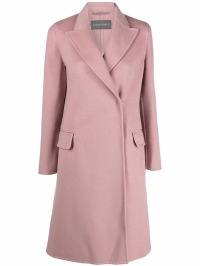 Shop Alberta Ferretti Women's  Pink Wool Coat