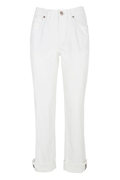 Shop Brunello Cucinelli Women's  White Cotton Jeans