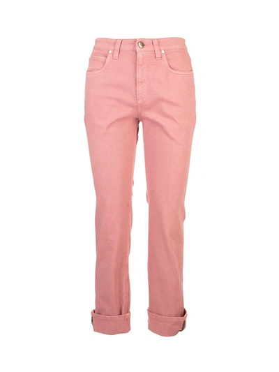 Shop Brunello Cucinelli Women's  Pink Cotton Jeans
