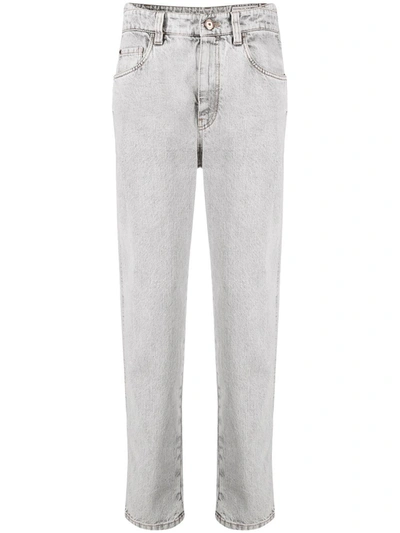Shop Brunello Cucinelli Women's Grey Cotton Jeans