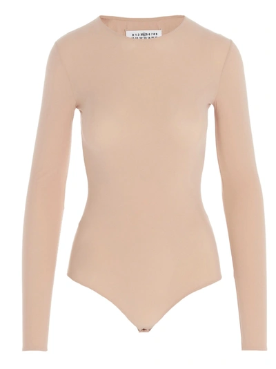 Shop Maison Margiela Women's  Pink Polyamide Bodysuit