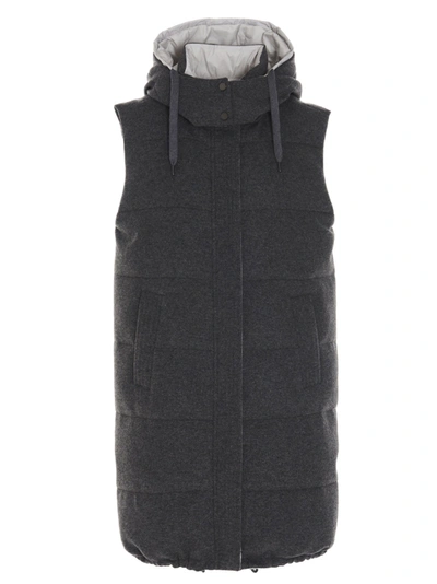 Shop Brunello Cucinelli Women's  Grey Cashmere Vest
