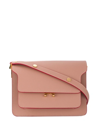 Shop Marni Women's  Pink Leather Shoulder Bag