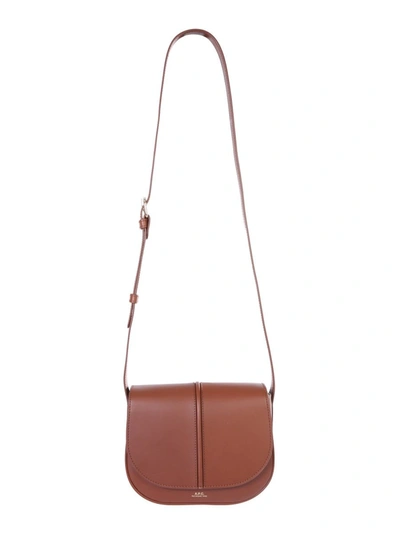 Shop Apc Women's  Brown Leather Shoulder Bag