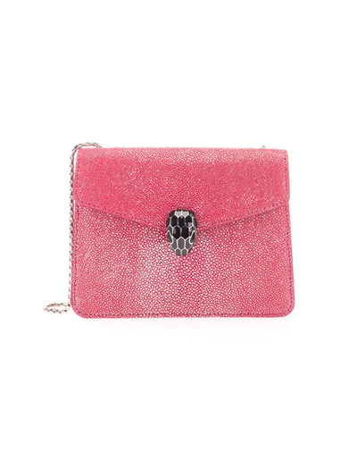 Shop Bulgari Women's  Pink Leather Shoulder Bag