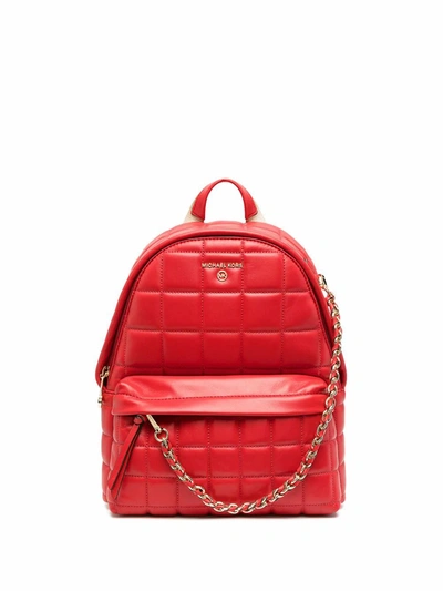Shop Michael Kors Women's  Red Leather Backpack