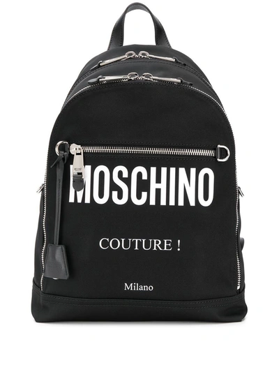 Shop Moschino Men's  Black Polyamide Backpack