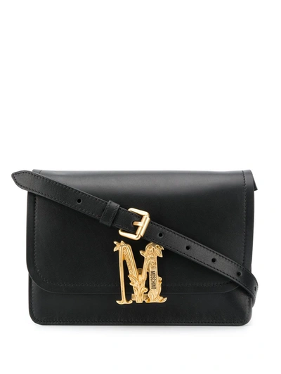 Shop Moschino Women's  Black Leather Shoulder Bag