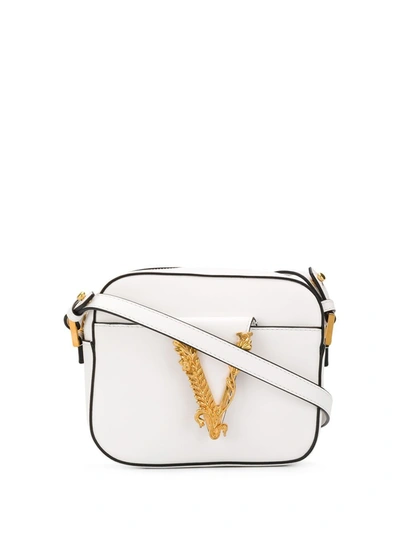 Shop Versace Women's  White Leather Shoulder Bag