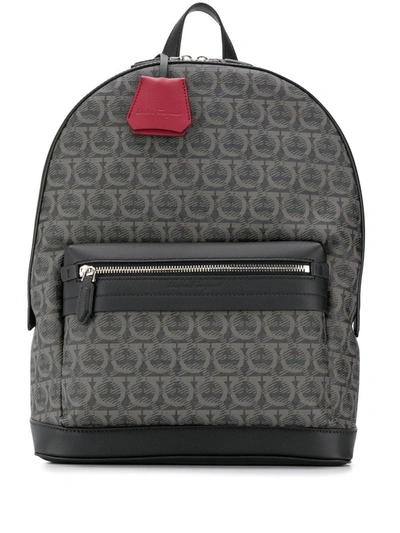 Shop Ferragamo Men's  Grey Polyurethane Backpack