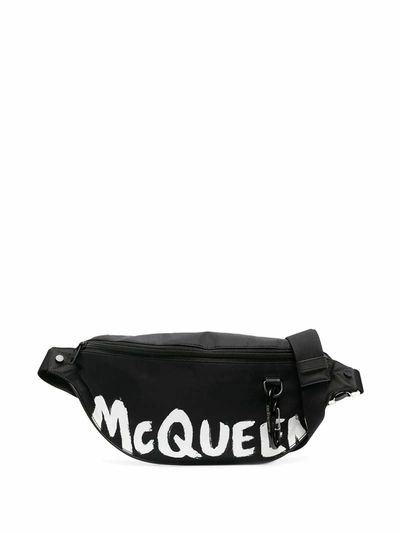 Shop Alexander Mcqueen Men's  White Polyamide Belt Bag