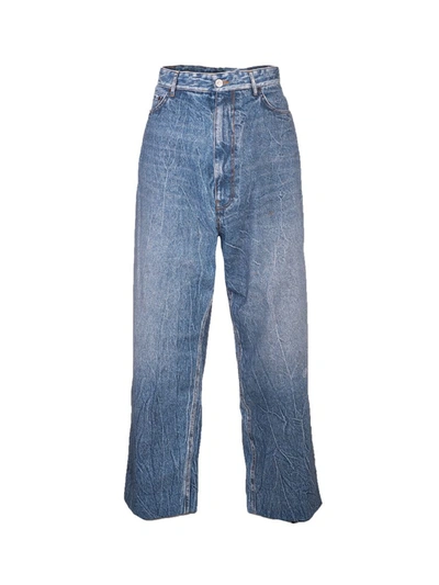 Shop Balenciaga Men's  Blue Other Materials Jeans