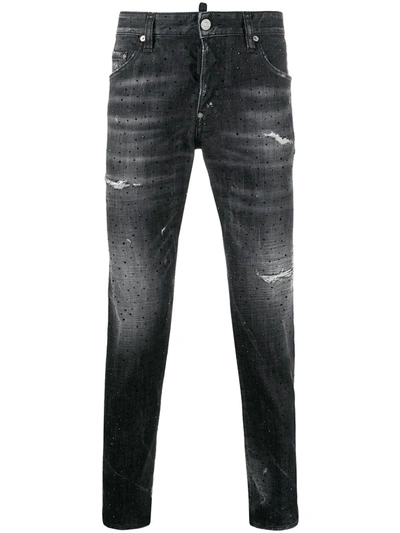 Shop Dsquared2 Men's  Grey Cotton Jeans