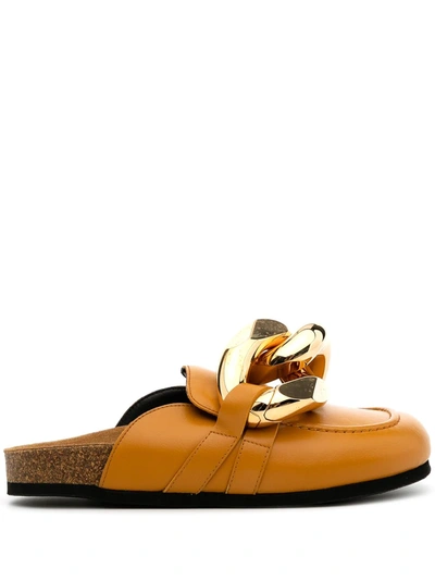Shop Jw Anderson Chain Loafer Flat Mules In 黄色