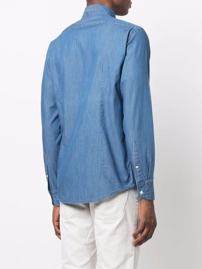 Deperlu Denim Button-down Shirt In White