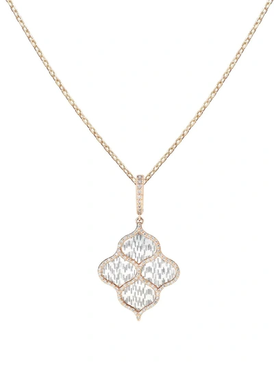 Shop Boghossian 18kt Rose Gold Titanium Fiber Rain Diamond Pendant Necklace In 粉色