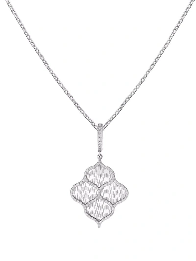 Shop Boghossian 18kt White Gold Titanium Fiber Rain Diamond Pendant Necklace In 银色