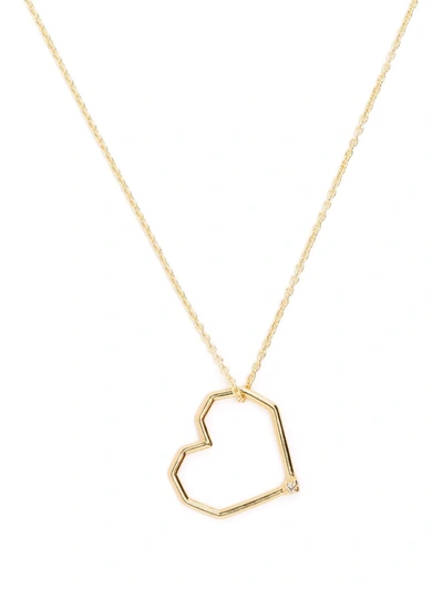 Shop Aliita 9kt Yellow Gold Heart Pendant Necklace In 金色