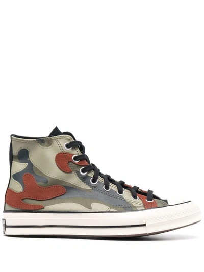 Converse Men's Chuck Taylor Hybrid Camo High Top Casual Sneakers From  Finish Line In Olive/orange Camo | ModeSens