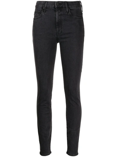 Shop Mother Skinny High-waist Jeans In Black