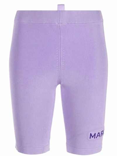 Shop Marc Jacobs Stretch-knit Bike Shorts In Purple