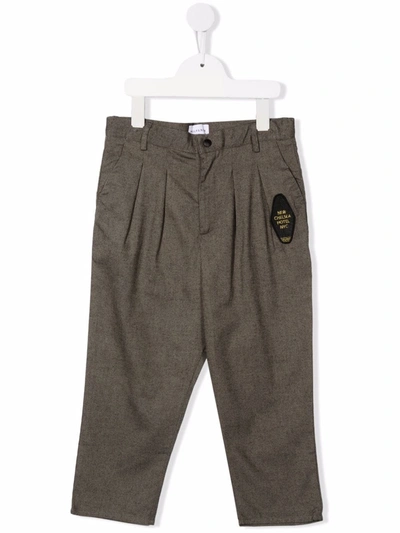 Shop Wolf & Rita Box-pleat Straight-leg Trousers In Grey