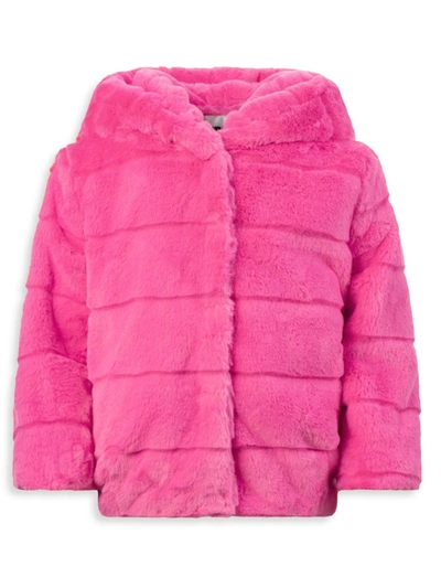 Shop Apparis Little Girl's & Girl's Goldie Faux Fur Jacket In Sugar Pink