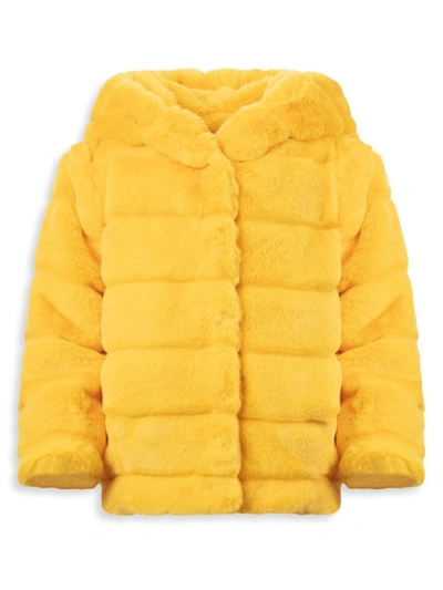 Shop Apparis Little Girl's & Girl's Goldie Faux Fur Jacket In Dandelion