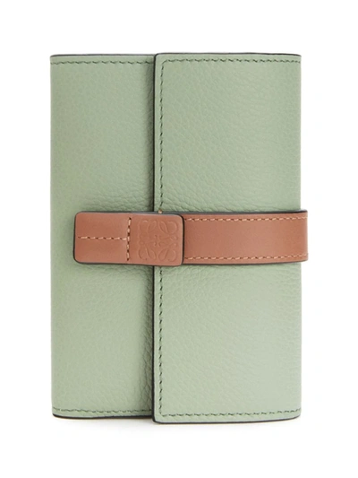 Shop Loewe Women's Small Leather Vertical Wallet In Rosemary