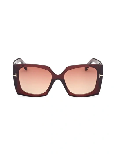 Shop Tom Ford Women's Jacquetta 54mm Square Sunglasses In Burgundy