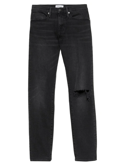 Shop Frame Men's L'homme Vaporize Distressed Skinny Jeans In Vaporize Rips