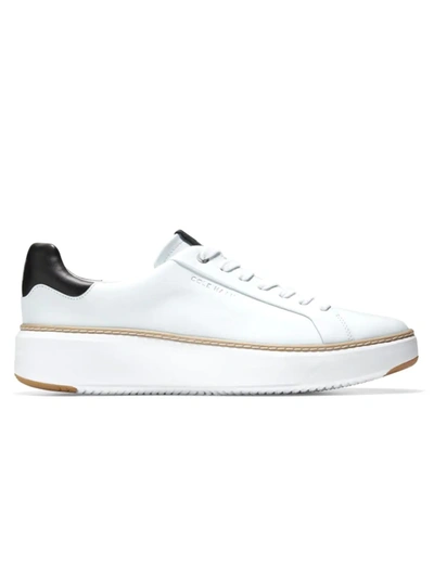 Shop Cole Haan Women's Topspin Low-top Leather Sneakers In Ivory Black