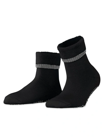 Shop Falke Women's Cuddle Pads X-mas Socks In Black