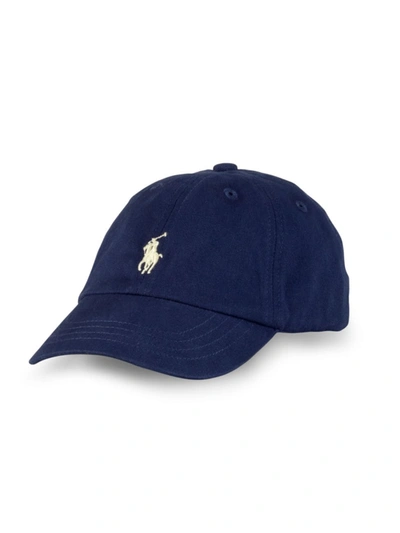 Shop Ralph Lauren Kid's Cotton Chino Baseball Cap In Newport Navy