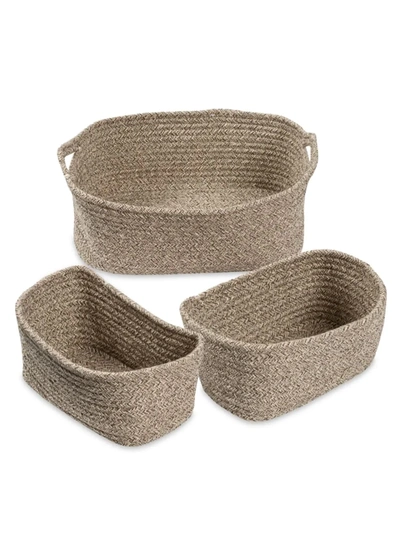 Shop Honey-can-do Nested Cotton Baskets 3-piece Set In Beige