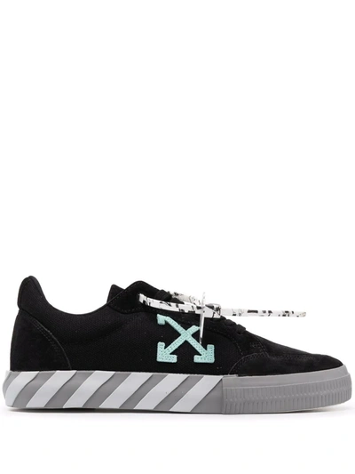 Off-white Low Vulcanized Canvas/suede Sneaker In Black