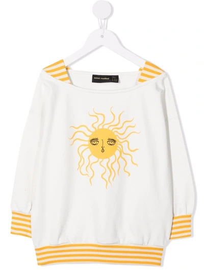 Shop Mini Rodini Sun Print Sweatshirt In White