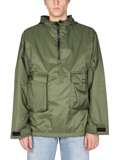 Arkair Hooded High Neck Waterproof Jacket In Green