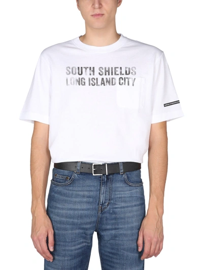 Shop Barbour X Engineered Garments T-shirt In Bianco