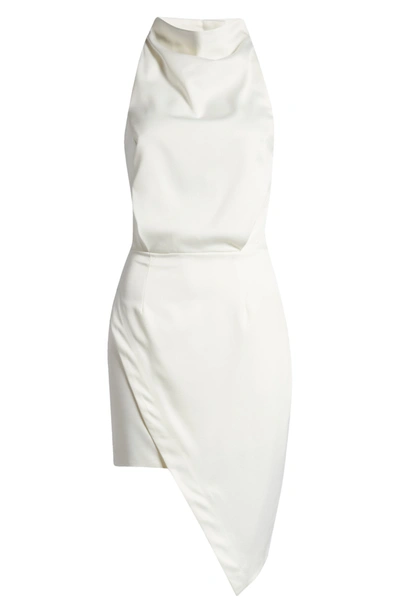 Shop Elliatt Camo Asymmetric Satin Cocktail Dress In White