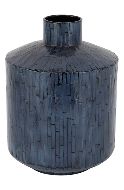 Willow Row Contemporary Blue Shell Vase In Blue