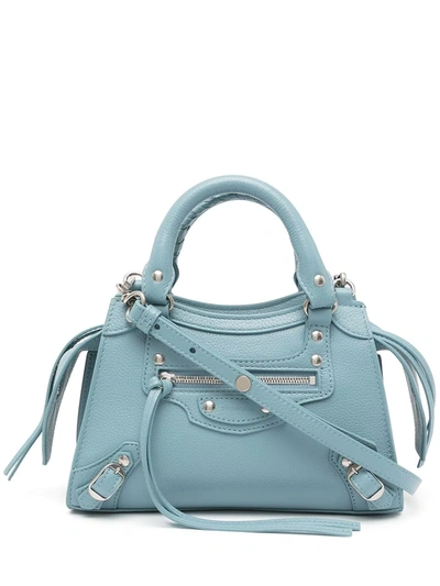 Shop Balenciaga Mini Neo Classic Tote Bag In Blue