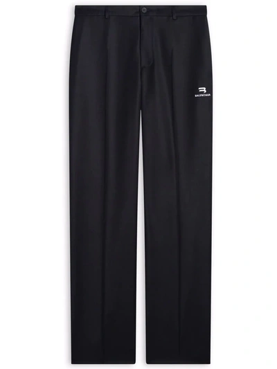 Shop Balenciaga Sporty B Classic Pants In Black
