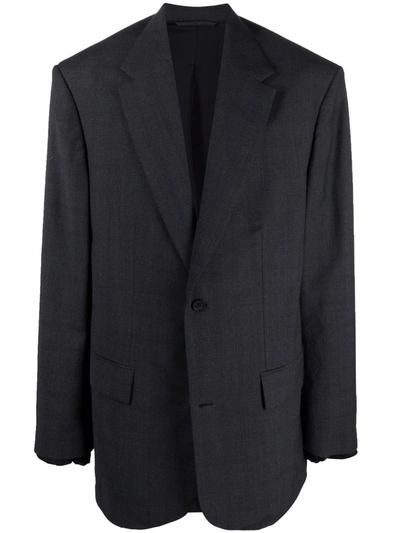 Shop Balenciaga Boxy Single-breasted Jacket In Grey